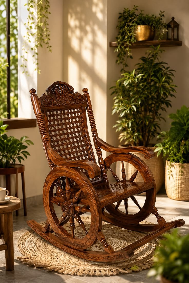 Vintage heavy carving rocking chair